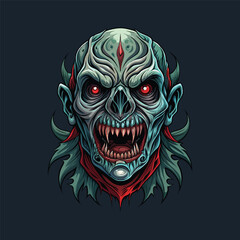 horror mask vector illustation. the theme from hallowen and horror scene. can be used for t-shirt and more