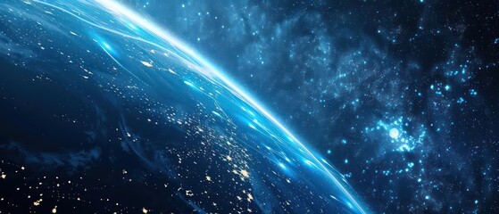 conceptual image of an advanced digital system for managing space resources with clear space for tex