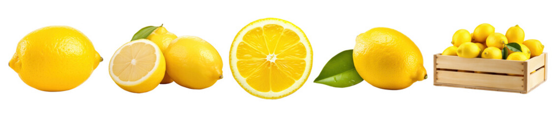 Poster - Lemon png cut out element set