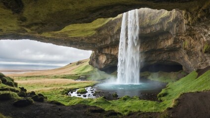 Canvas Print - waterfall in the mountains