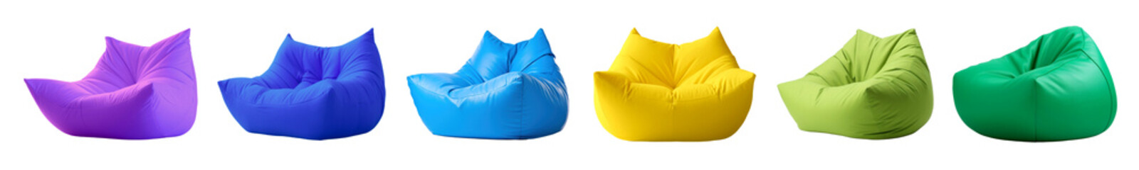 Poster - PNG Colorful bean bag chairs set