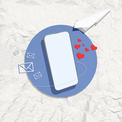 Poster - A paper plane flying through a mobile phone screen