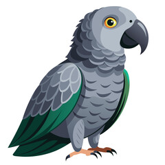 The African grey parrot single birds vector file