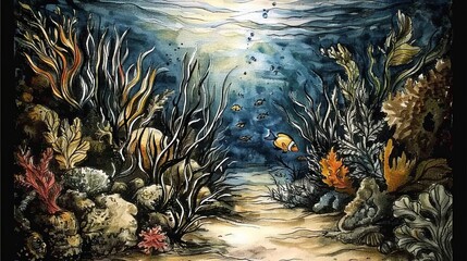 Wall Mural - Aquatic Wonderland Designing Magical Underwater Scenes
