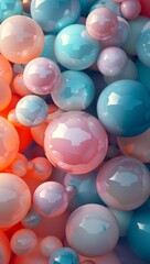 Wall Mural - colorful abstract 3d spheres in pastel colors creating a vibrant and dynamic background