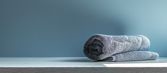 Poster - Copy space image of a kitchen towel on a bright, uncluttered surface.