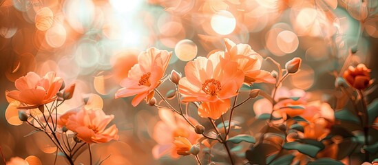 Sticker - A stunning close-up of vibrant orange flowers against a softly blurred backdrop, ideal for a copy space image.