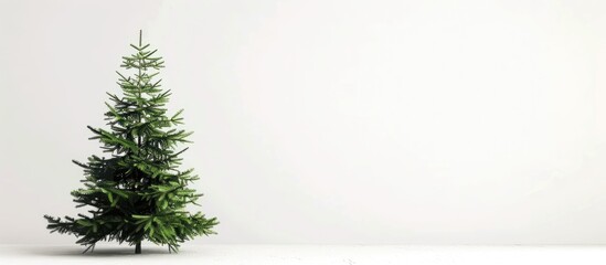 Poster - Christmas tree on white background with copy space image.