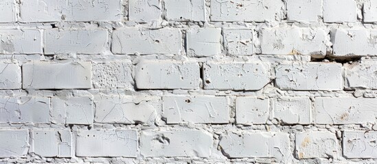 Aufkleber - White brick wall texture suitable as a background for graphic design or wallpaper, with ample copy space image.