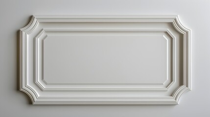 Poster - Simple Rectangular Line Frame with Rounded Corners on White Background Isolated Concept