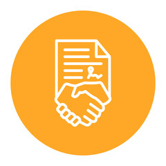 Sticker - Contract Agreement icon vector image. Can be used for Freelancer.