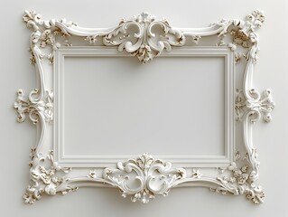 Poster - Elegant Classic Simple Line Frame with Double Border on Clean White Background for Minimal Concept or Design