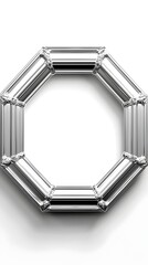 Aufkleber - elegant octagonal line frame on white background with smooth minimalist design