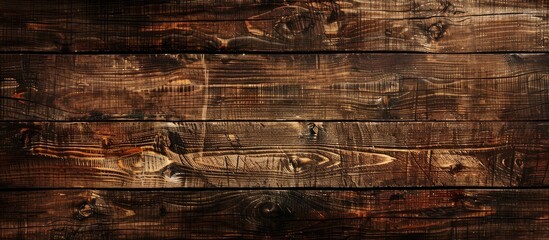 Vintage wooden background with a dark, rustic appearance, ideal for a long panoramic banner with copy space image.