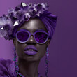 © www.freund-foto.de - CD Cover mit einer afroamerikanischer Frau als Model für Titelfoto im Lila Design, Afrobeat Musik