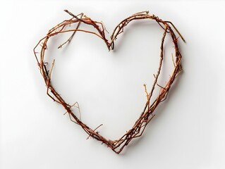 Poster - Minimalist Heart Shaped Line Frame with Thin Borders on White Background
