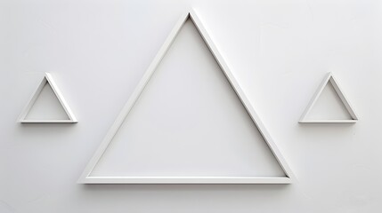 Poster - Minimalist Triangular Line Frames on White Background for Simplistic Graphic Design