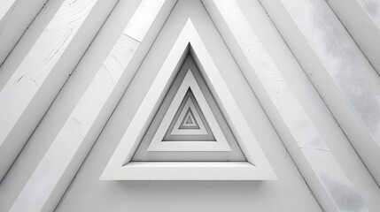 Poster - Minimalist Triangular Line Frame with Thin Borders on White Background