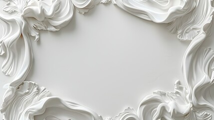 Poster - Elegant Curved Line Frame on Crisp White Background for Design Template or Mockup
