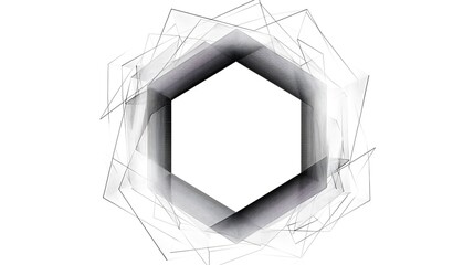 Poster - Classic Hexagon Line Frames on White Background for Refined Designs