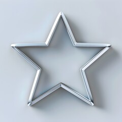 Poster - Minimalist Star Shaped Line Frame with Delicate Corner Details on White Background