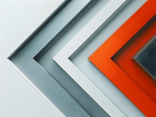 Poster - Minimalist Arrow Shaped Line Frame on Smooth White Background with Centered Composition and Copy Space
