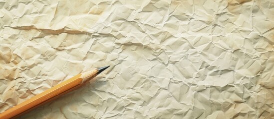 Aufkleber - A pencil rests on a desk next to blank paper featuring an empty, creative mind, with copy space image.