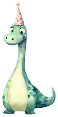 Wall Mural - PNG Cartoon character happy Brachiosaurus.