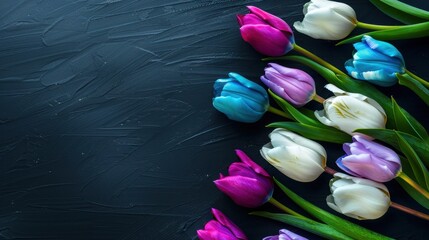 Canvas Print - The colorful tulip bouquet