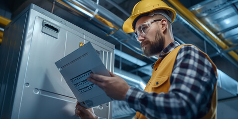 Electrical maintenance technician inspection electrical control cabinets