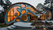 © Steven - An architectural marvel featuring a whimsical design with organic shapes and glowing interiors creating a futuristic and enchanting home environment