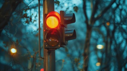 Aufkleber - Close-up of a traffic light timer counting down the seconds before signal change