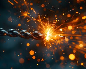 Poster - Stunning Electric Current Arcing Between Metal Rods Creating Intense Sparks and Luminous Light