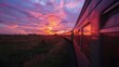 © Justlight - The sunset painted the sky with vibrant hues as the train moved from one state to the next.