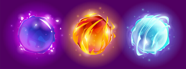 Wall Mural - magic neon color planets set isolated on background. vector cartoon illustration of space globes glo