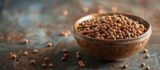 Poster - Bowl of beans on the table with copy space image.