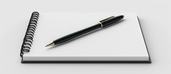 Poster - Black notepad with copy space image on a white background.