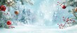 © meristock - Celebrate the festive season with a charming winter landscape complete with snow and beautiful decorations against a copy space image.