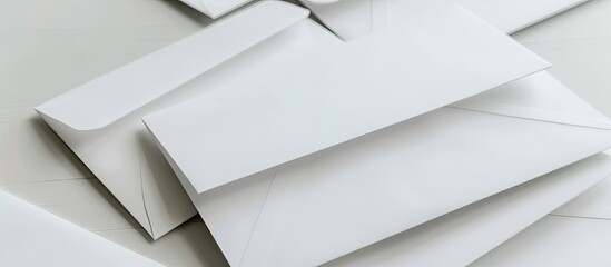 Aufkleber - Envelopes in pristine white with padding and a designated area for image placement. image with copy space