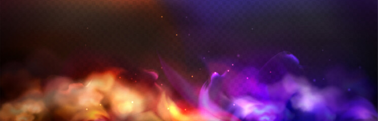 Poster - ice and fire abstract smoke overlay effect on transparent background. vector realistic illustration 
