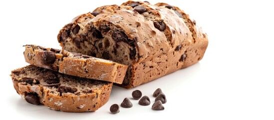 Poster - Chocolate Chip Bread displayed with white background for copy space image.