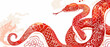 © ink drop - A red chinese new year snake. 2025 year of the snake