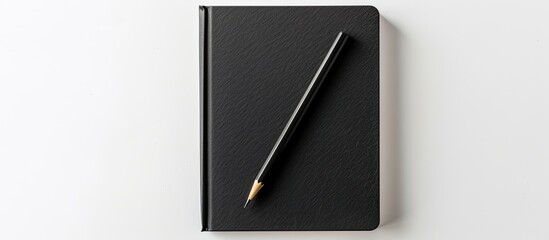Poster - Black notepad with copy space image on a white background.
