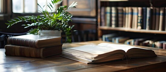 Aufkleber - Desk with paper, showcasing a copy space image.