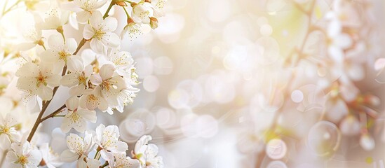 Aufkleber - Background of spring blossoms with a copy space image.