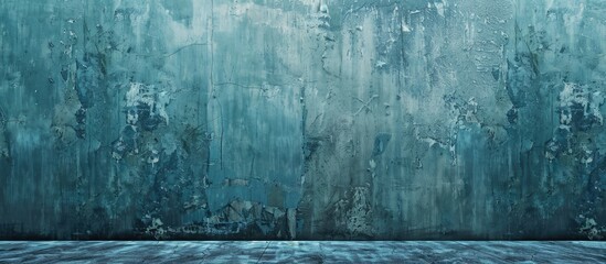 Aufkleber - Background design with a weathered blue wall texture and a blank area for image insertion. image with copy space