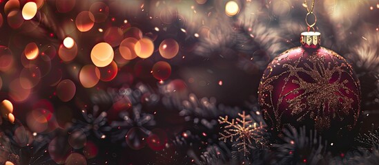 Poster - Festive holiday ornament with copy space image.