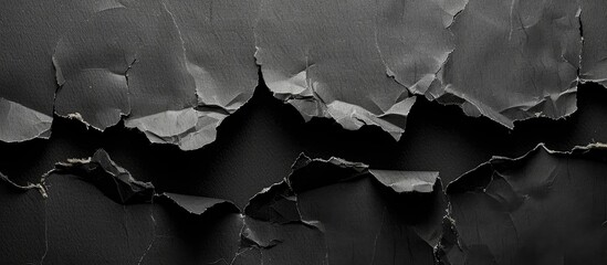 Fototapete - Black torn paper with room for advertising text, copy space image.
