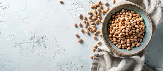 Poster - Bowl of beans on the table with copy space image.