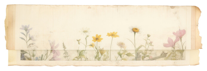 Wall Mural - PNG Wildflower pattern plant art.